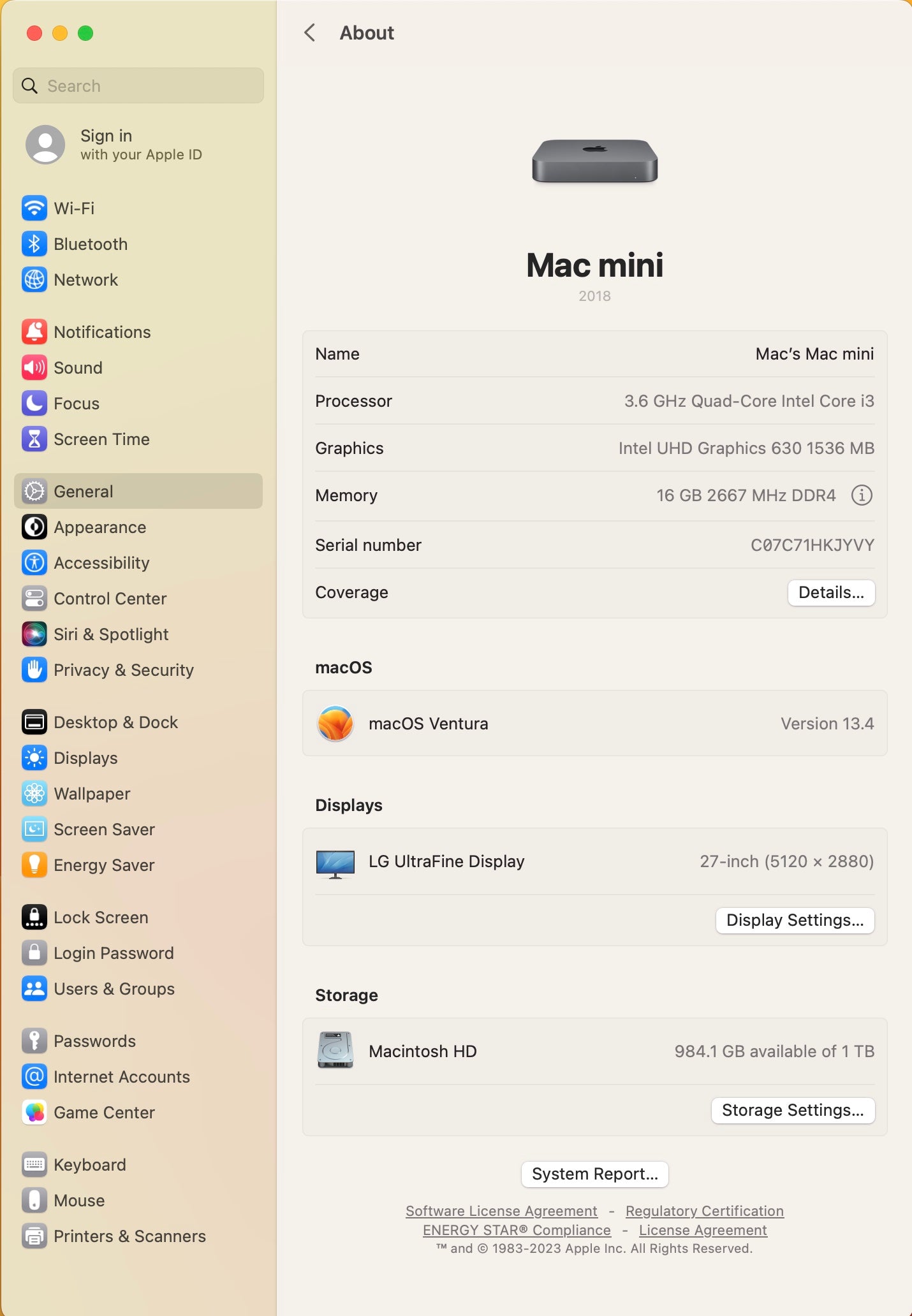 Apple 2018 Mac Mini 3.6GHz Quad-Core i3 16GB RAM 1TB SSD IUG630 - Very Good