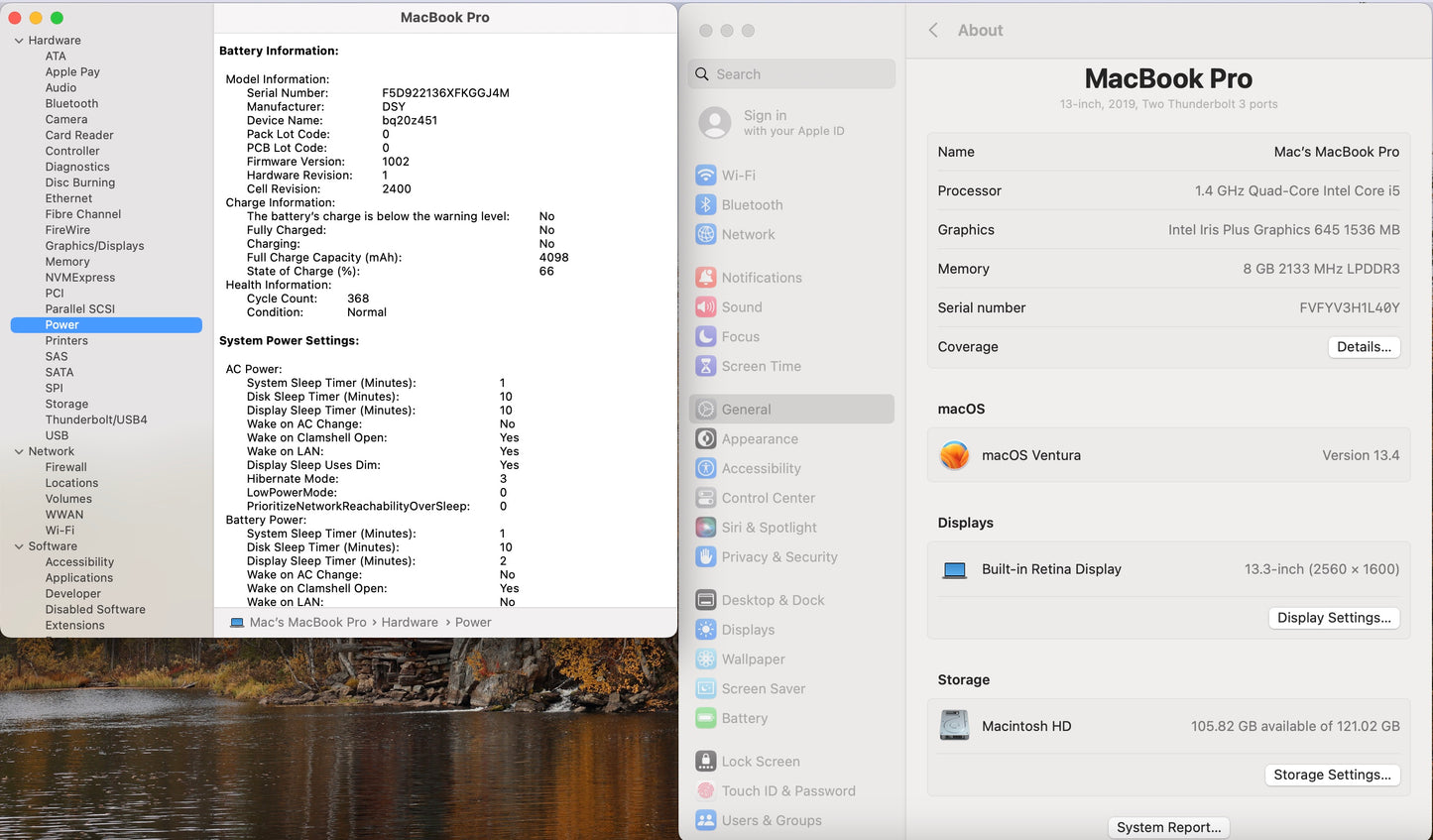 Apple 2019 MacBook Pro 13 in TB 1.4GHz i5 8GB RAM 128GB IIPG645 - Very Good