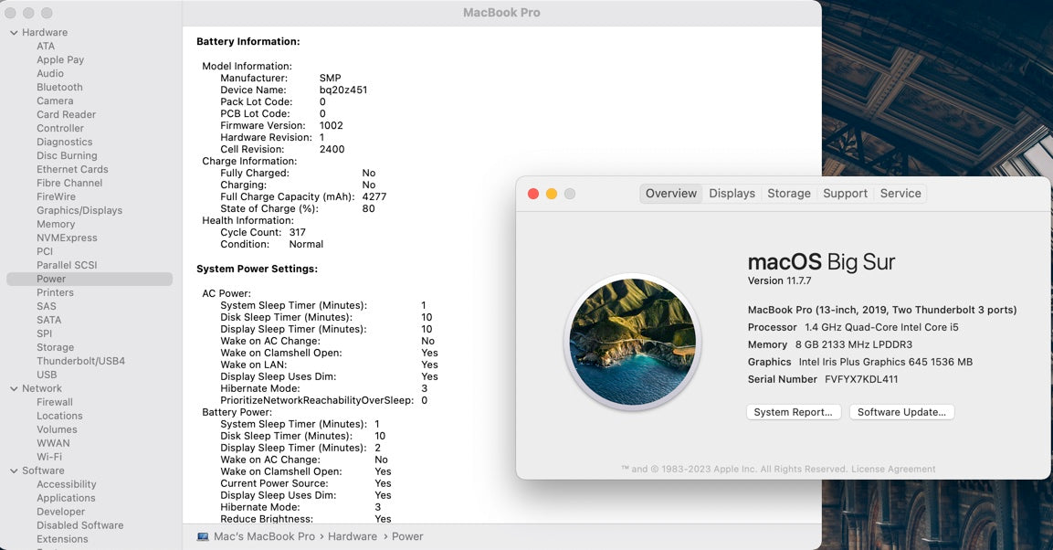Apple 2019 MacBook Pro 13 in TB 1.4GHz i5 8GB RAM 128GB IIPG645 - Good