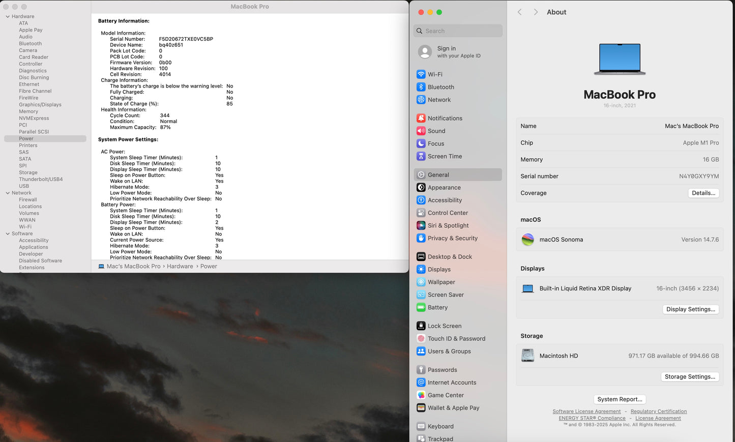 Apple 2021 MacBook Pro 16 in M1 Pro (16-Core GPU) 16GB RAM 1TB SSD - Good