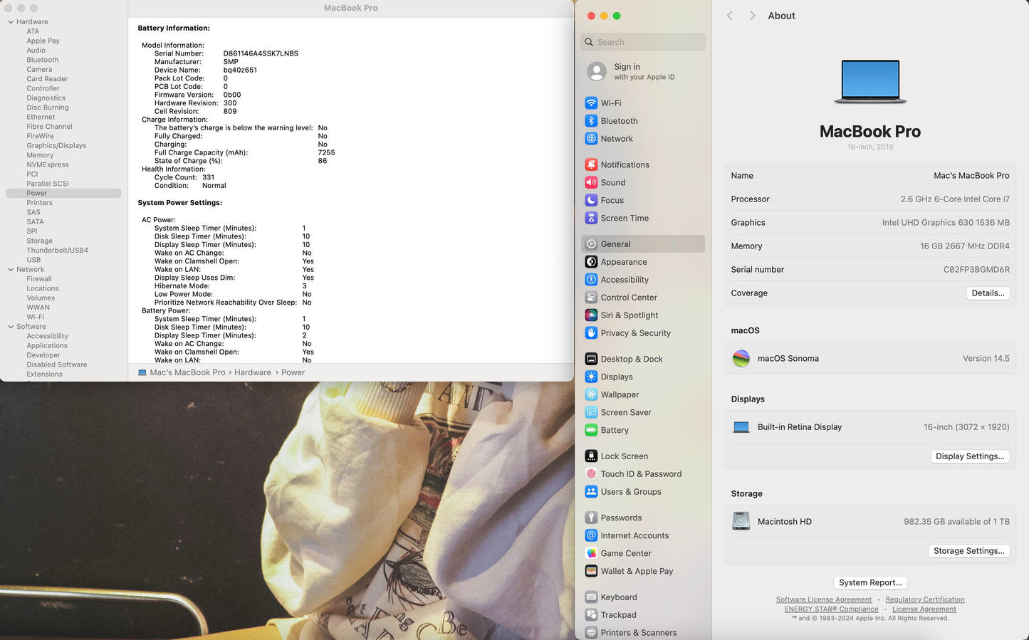 Apple 2019 MacBook Pro 16" 2.6GHz i7 16GB RAM 1TB SSD RP5300M 4GB Very good