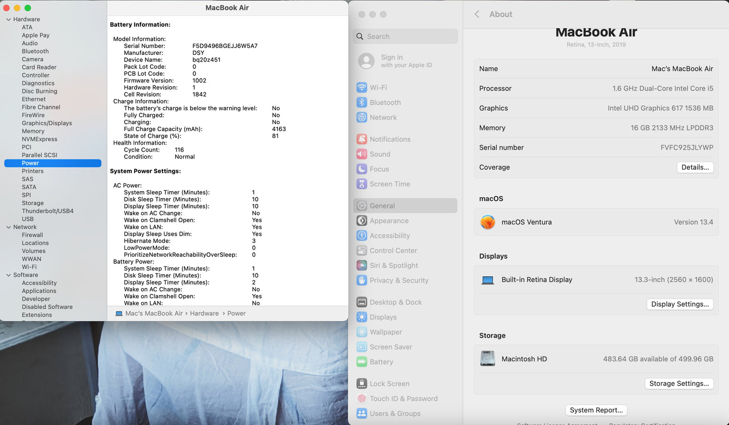 Apple 2019 MacBook Air 1.6GHz Dual-Core i5 16GB RAM 512GB SSD IUG617 - Very Good