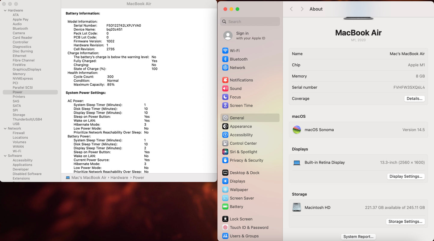 Apple 2020 MacBook Air M1 3.2GHz (7-Core GPU) 8GB RAM 256GB SSD - Very good