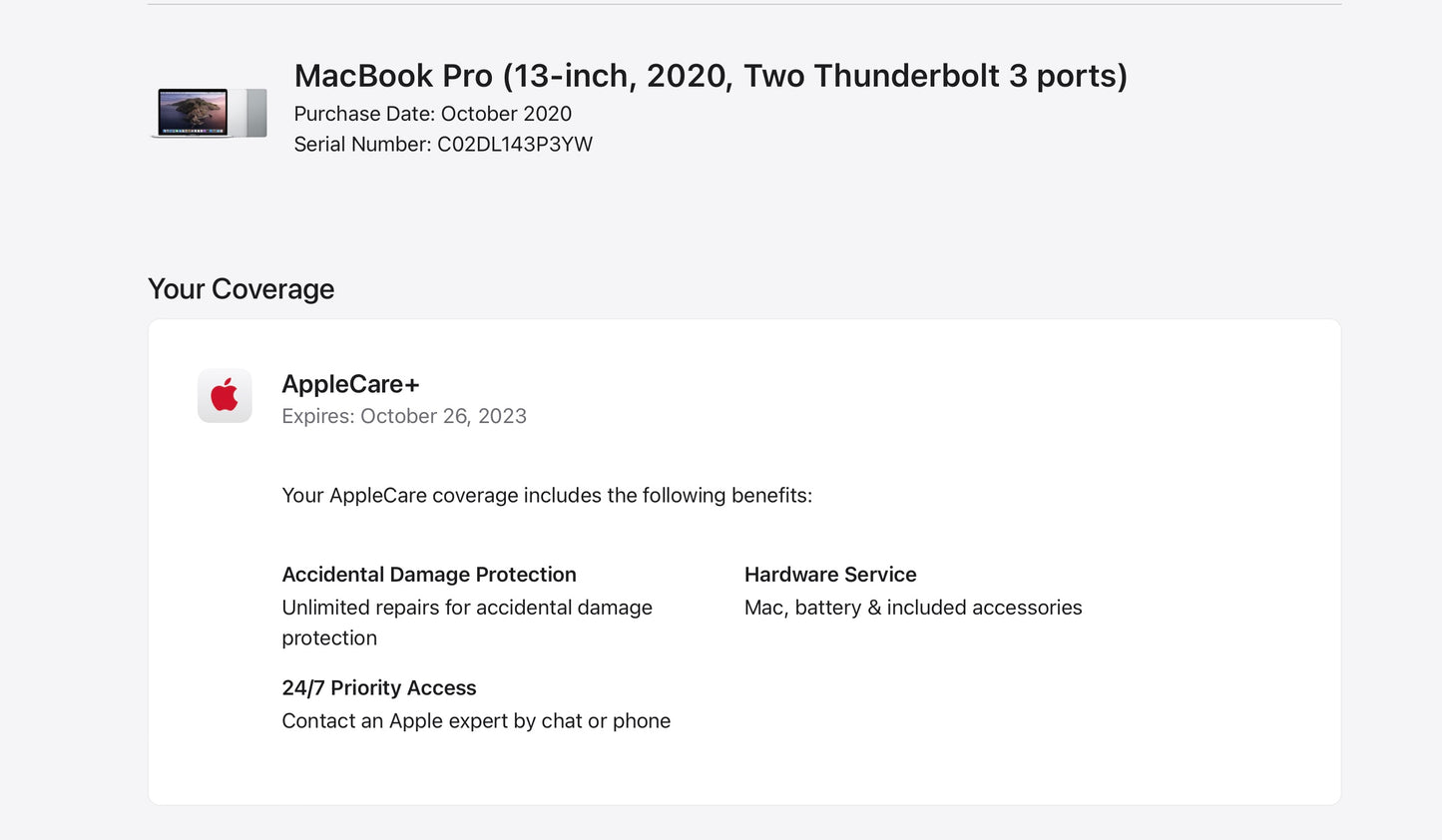 Apple 2020 MacBook Pro 13" 1.7GHz i7 16GB RAM 512GB SSD IIPG645 AC+ - Excellent