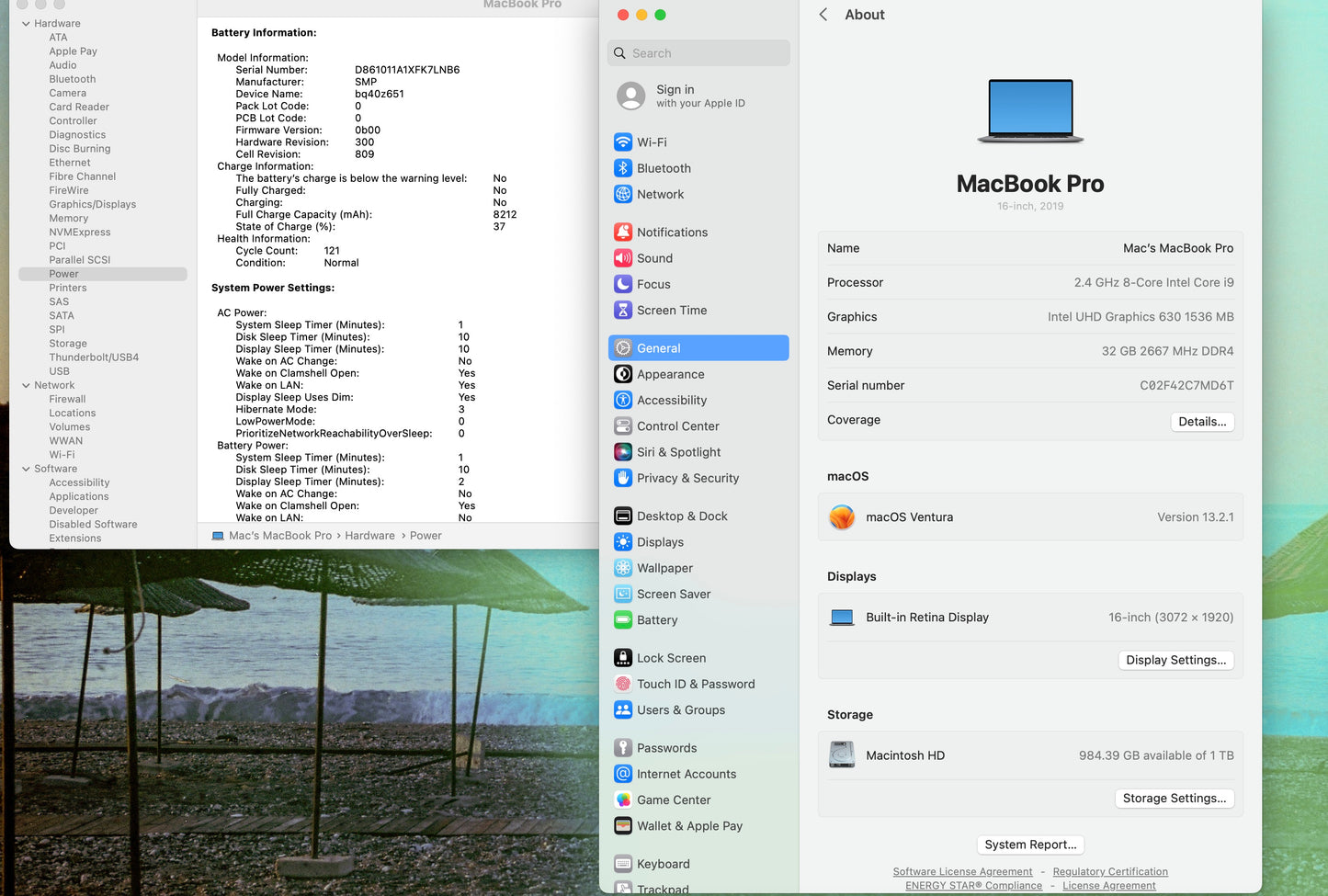 Apple 2019 Macbook Pro 16in 2.4GHz i9 32GB RAM 1TB SSD RP5500M 8GB- Good