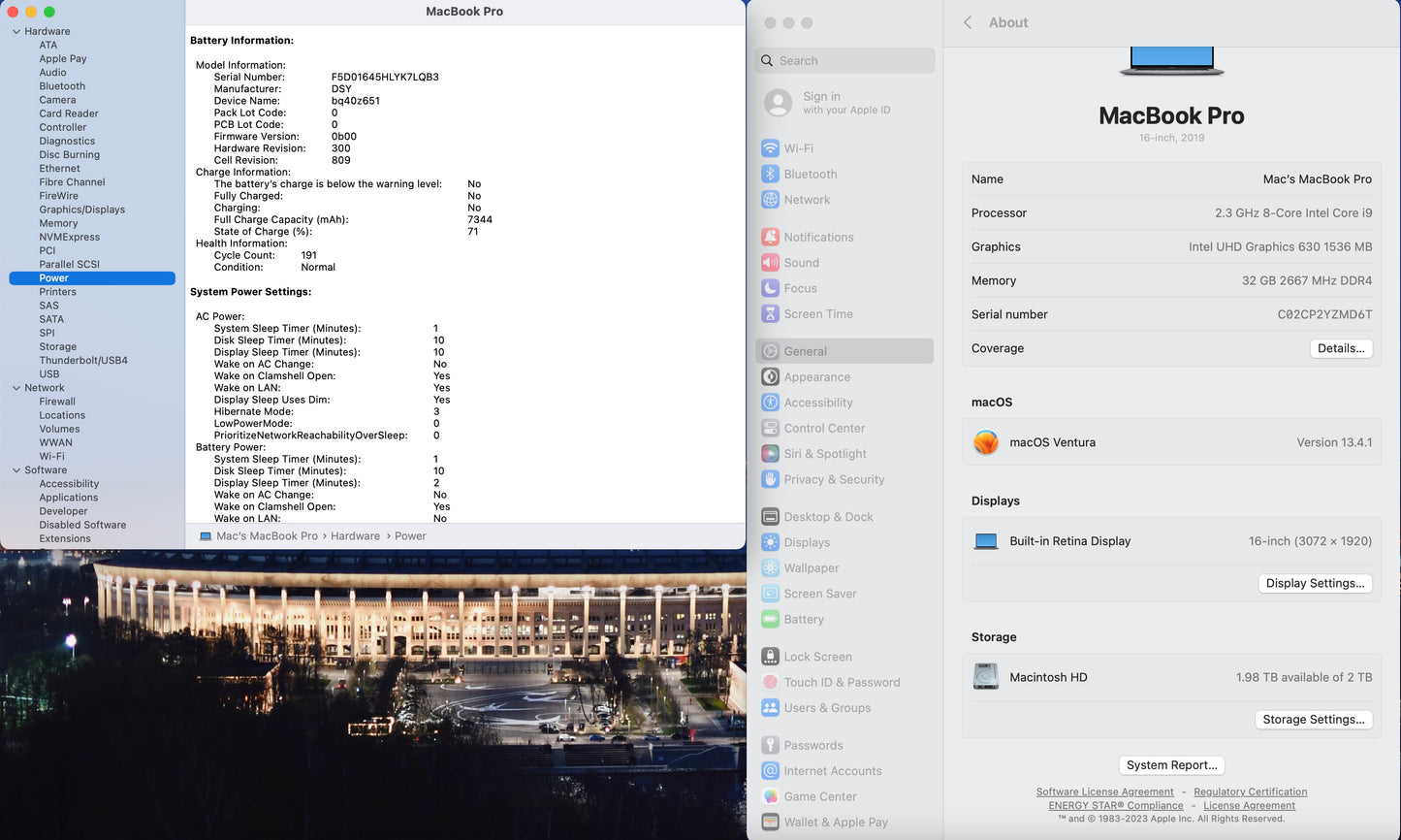 Apple 2019 MacBook Pro 16 in 2.3GHz i9 32GB RAM 2TB SSD RP5500M 4GB - Very Good