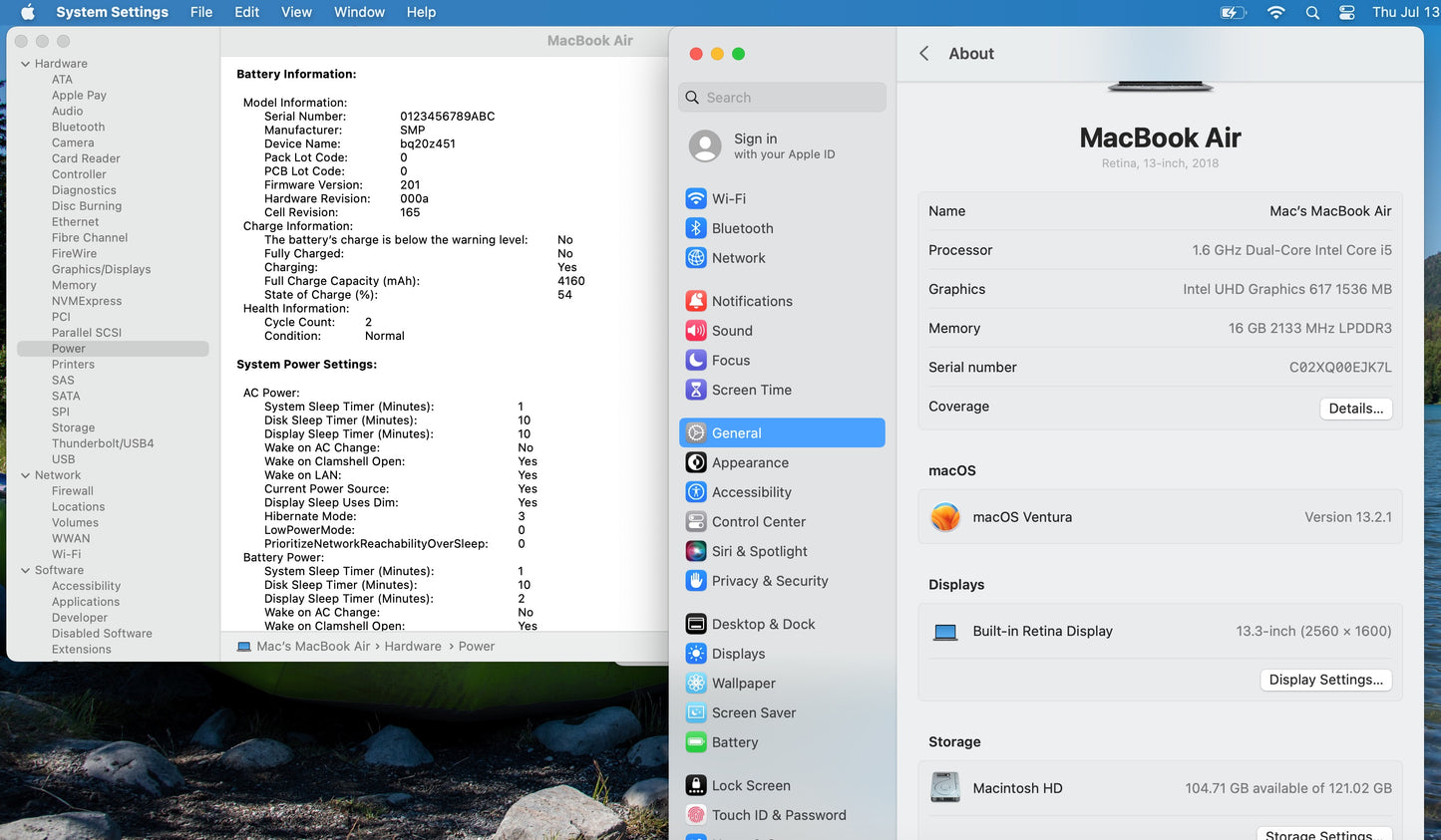 Apple 2018 Macbook Air 1.6GHz i5 16GB RAM 128GBSSD IUG617 1536MB - Very good