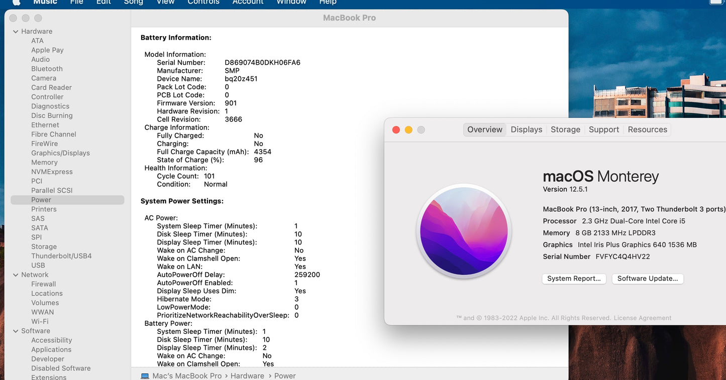 Apple 2017 Macbook Pro 13in 2.3GHz i5 8GB RAM 128GB SSD IIPG640 - Good