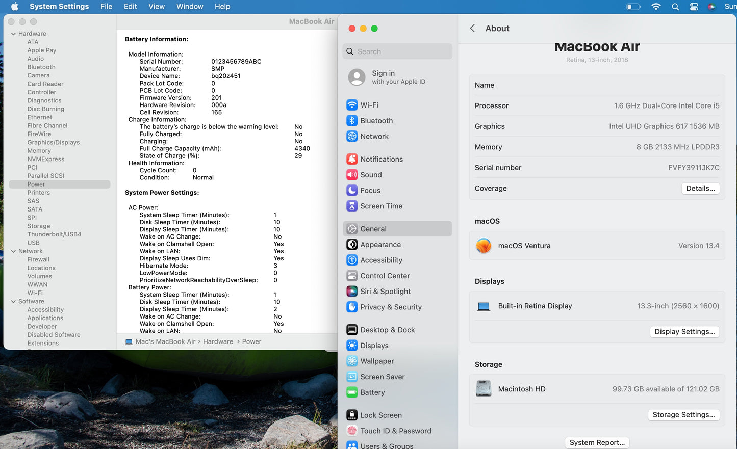 Apple 2018 Macbook Air 1.6GHz i5 8GB RAM 128GBSSD IUG617 1536MB - Very good