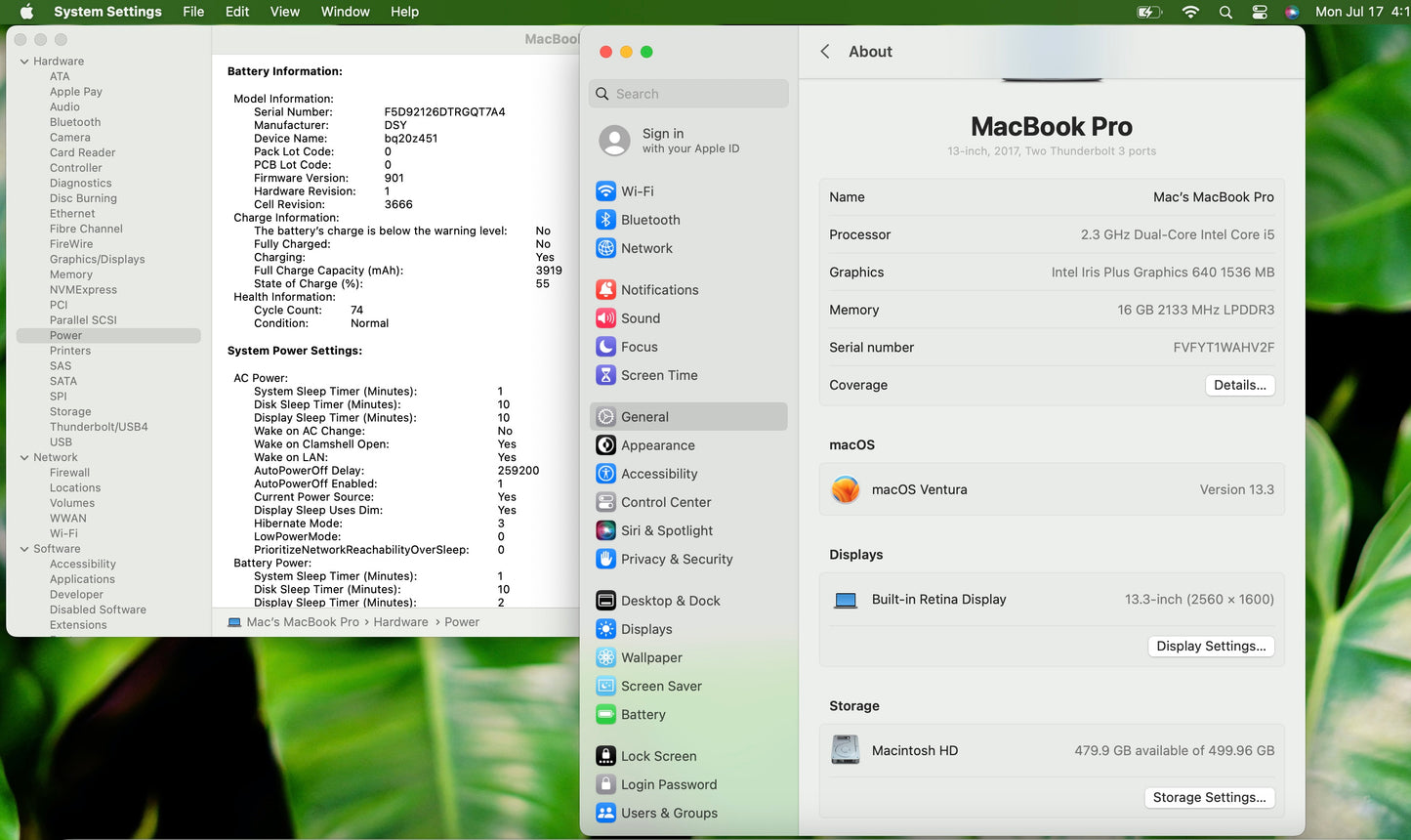 Apple 2017 Macbook Pro 13in 2.3Ghz i5 16GB RAM 512GB SSD IIPG640 - Good