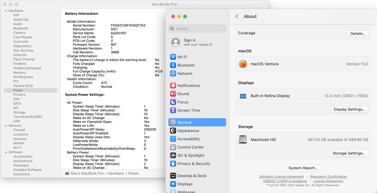 Apple 2017 MacBook Pro 13 in 2.3GHz i5 8GB RAM 512GB SSD IIP 640 - Good