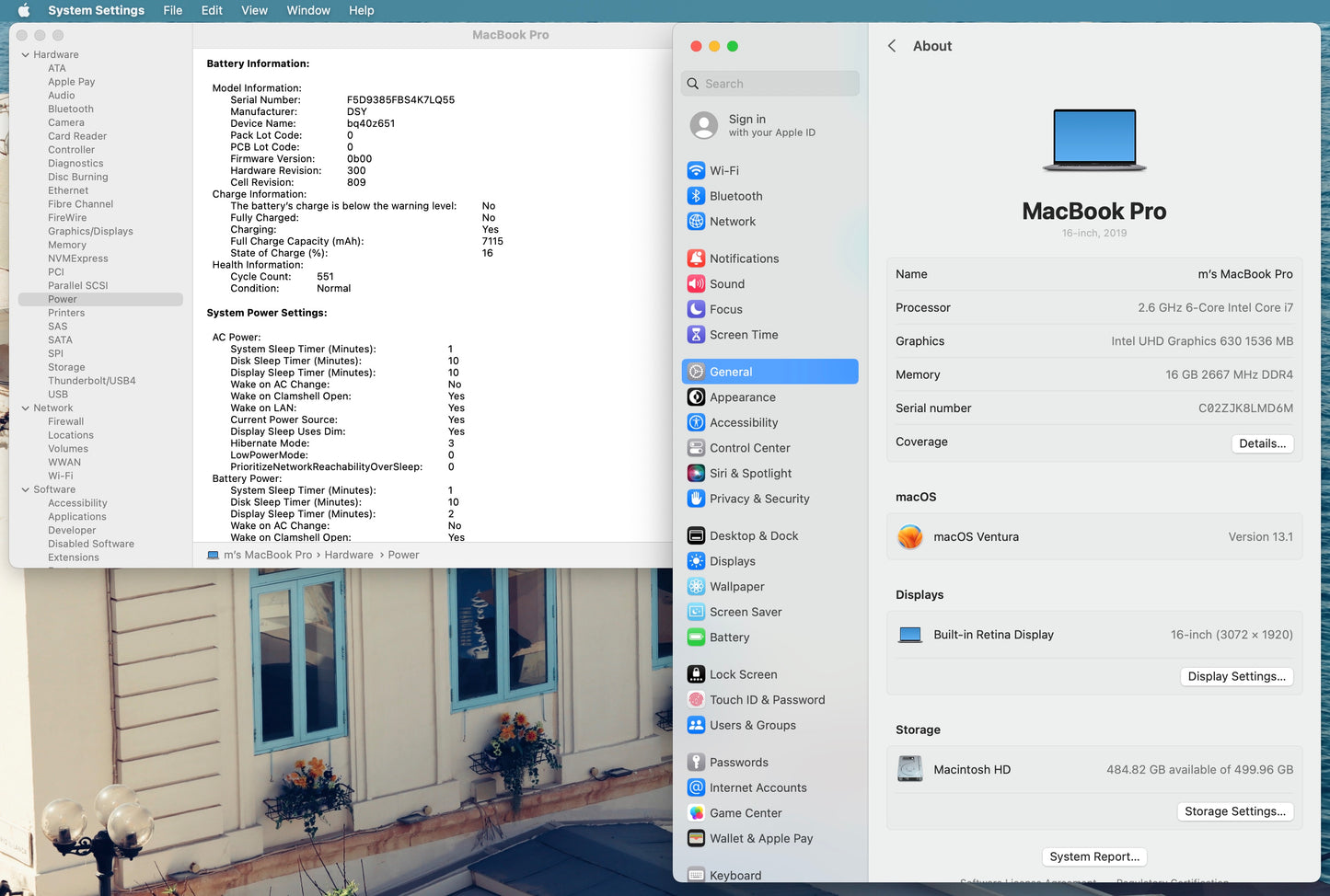Apple 2019 Macbook Pro 16in 2.6GHz i7 16GB RAM 512GB SSD RP 5300M 4GB - Good