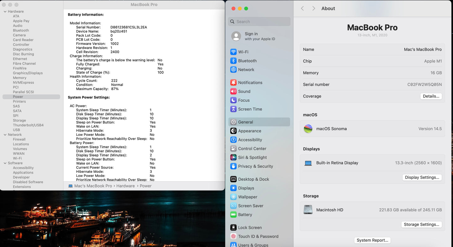 Apple 2020 MacBook Pro 13" M1 3.2GHz (8-Core GPU) 16GB RAM 256GB SSD - Very Good