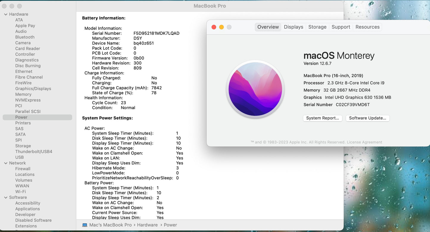 Apple 2019 MacBook Pro 16 in 2.3GHz i9 32GB RAM 1TB SSD RP5500M 4GB - Excellent