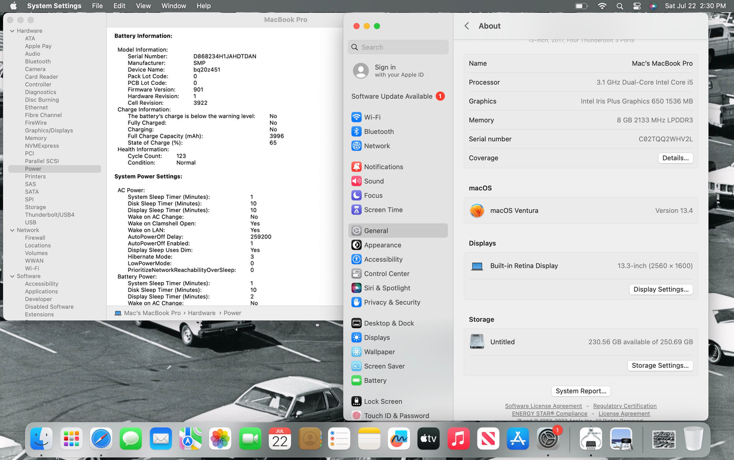Apple 2017 Macbook Pro 3.1GHz i5 8GB RAM 256GB SSD IIPG650 1536 MB - Good