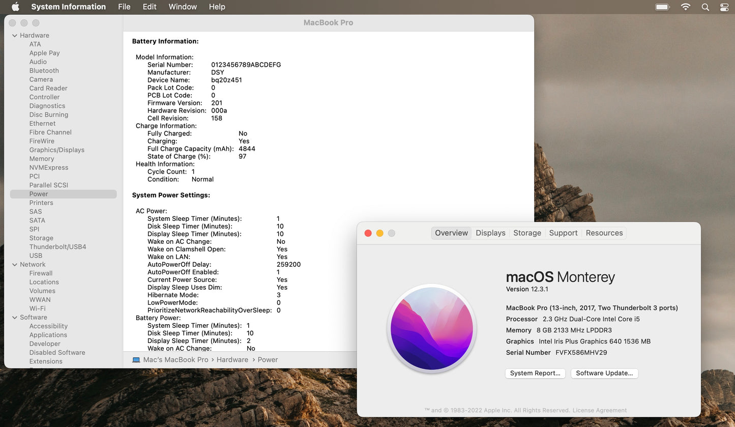 Apple 2017 Macbook Pro 13in 2.3GHz i5 8GB RAM 256GB SSD IIPG640 - Good