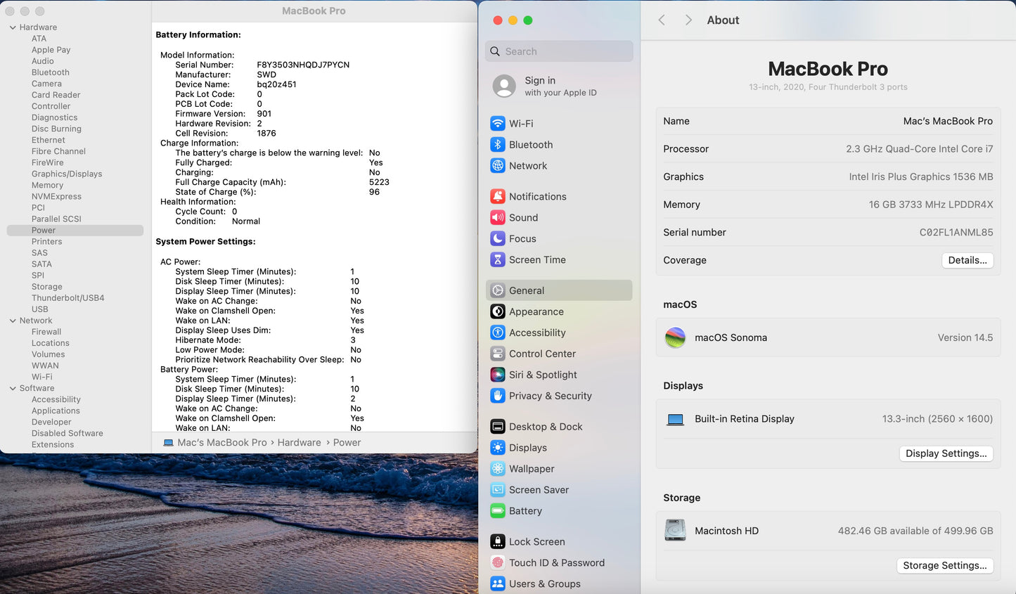 Apple 2020 MacBook Pro 13 in 2.3GHz Quad-Core i7 16GB RAM 512GB SSD - Very good