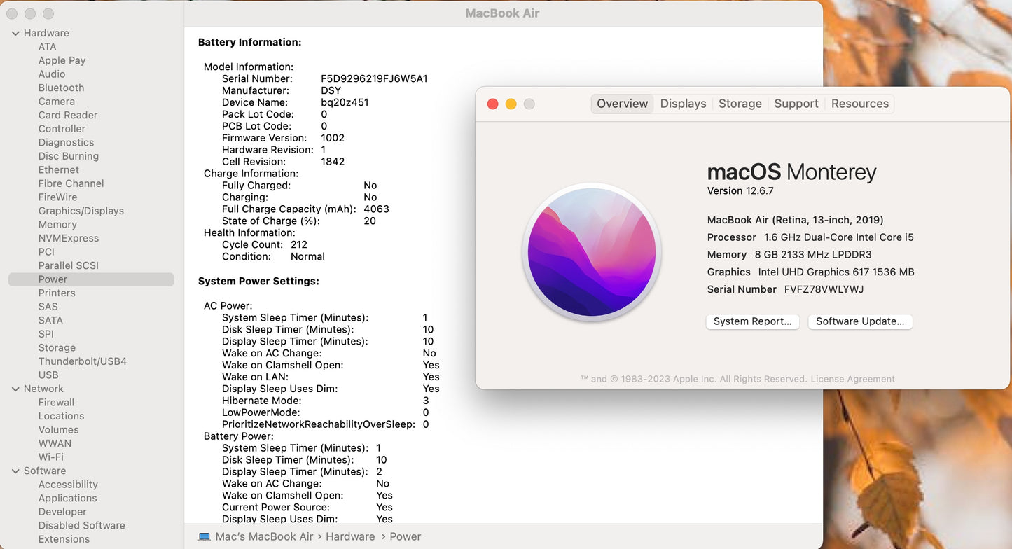 Apple 2019 MacBook Air 13 in 1.6GHz i5 8GB RAM 128GB SSD IUG 617 - Good