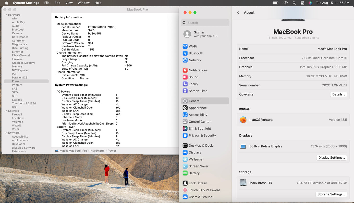 Apple 2020 Macbook Pro 13in 2.0GHz i5 16GB RAM 512GB SSD IIPG 1536MB - Very Good