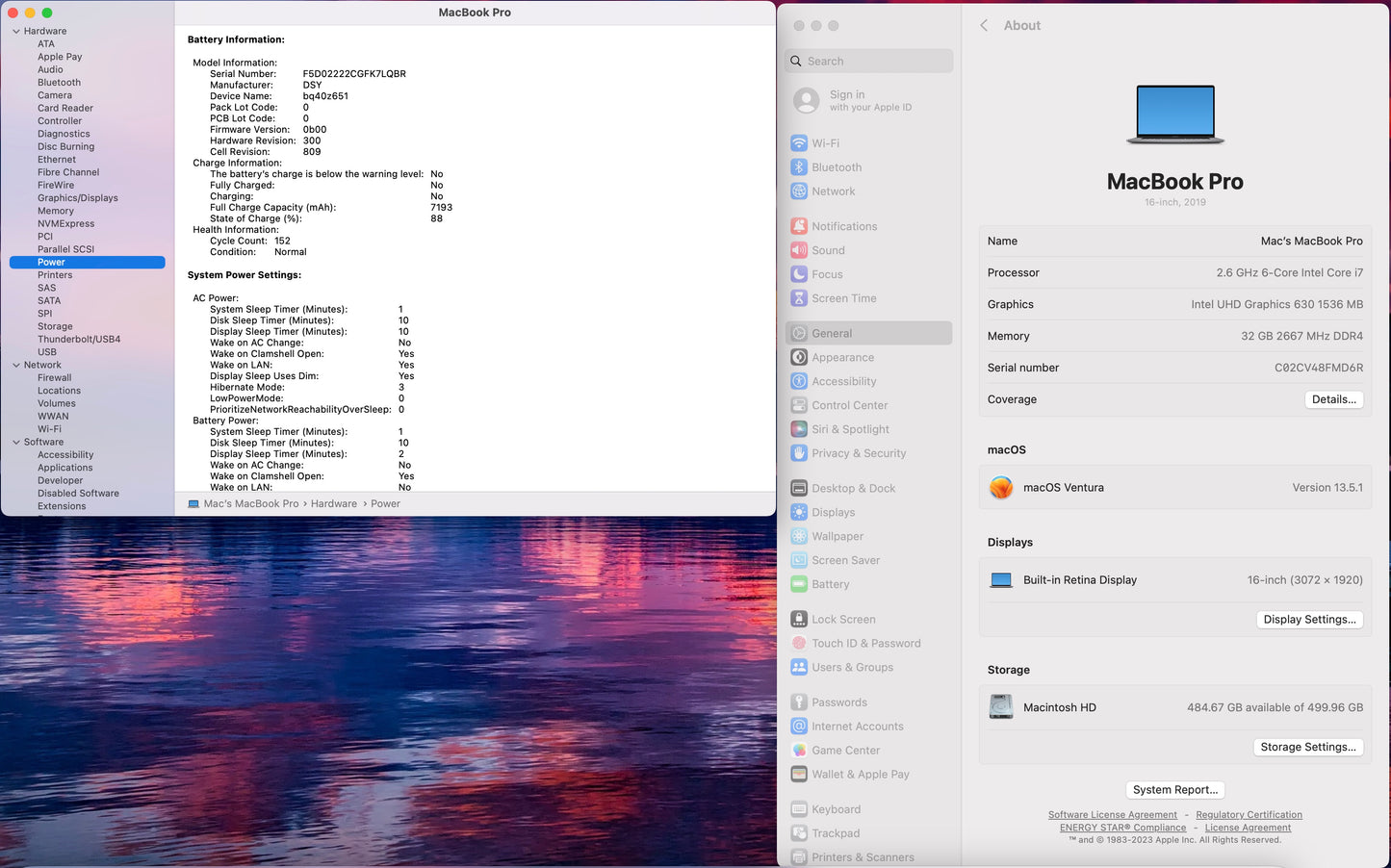 Apple 2019 MacBook Pro 16in 2.6GHz i7 32GB RAM 512GB SSD RP5300M 4GB - Very Good