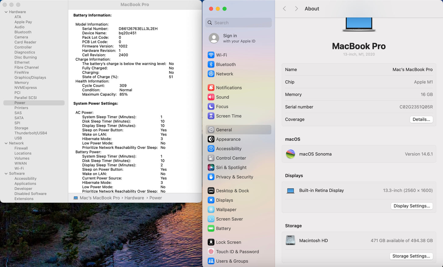 Apple 2020 MacBook pro 13" M1 3.2GHz (8-Core GPU) 16GB RAM 512GB SSD - B-