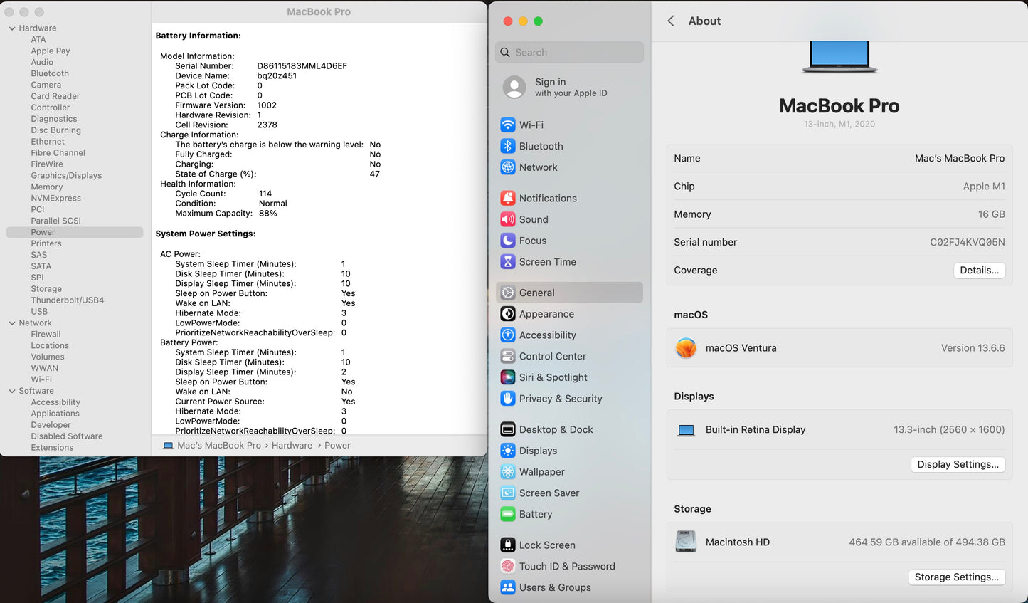 Apple 2020 MacBook pro 13" M1 3.2GHz (8-Core GPU) 16GB RAM 512GB SSD - Good