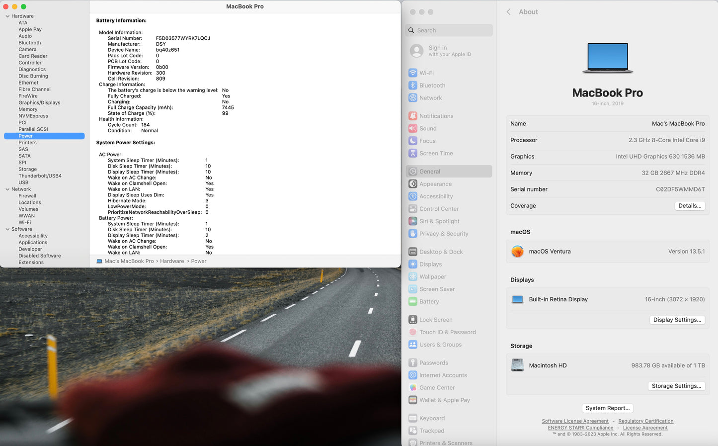 Apple 2019 MacBook Pro 16 in 2.3GHz i9 32GB RAM 1TB SSD RP5500M 4GB - Very Good