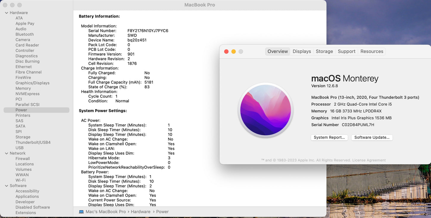 Apple 2020 MacBook Pro 13 in 2.0GHz i5 16GB RAM 512GB SSD IIPG1536 - Excellent
