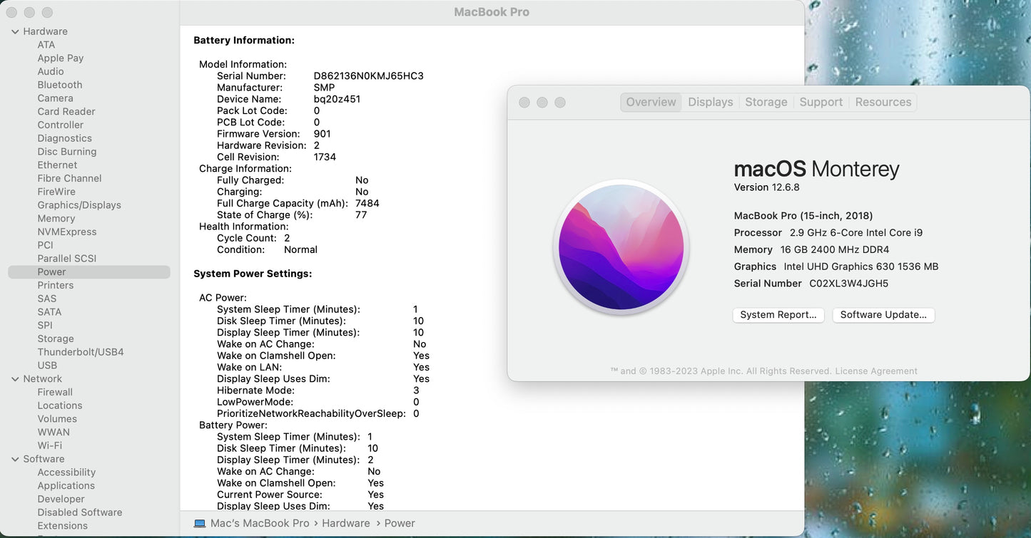 Apple 2018 MacBook Pro 15 in 2.9GHz i9 16GB RAM 512GB SSD RP555X 4GB - Good