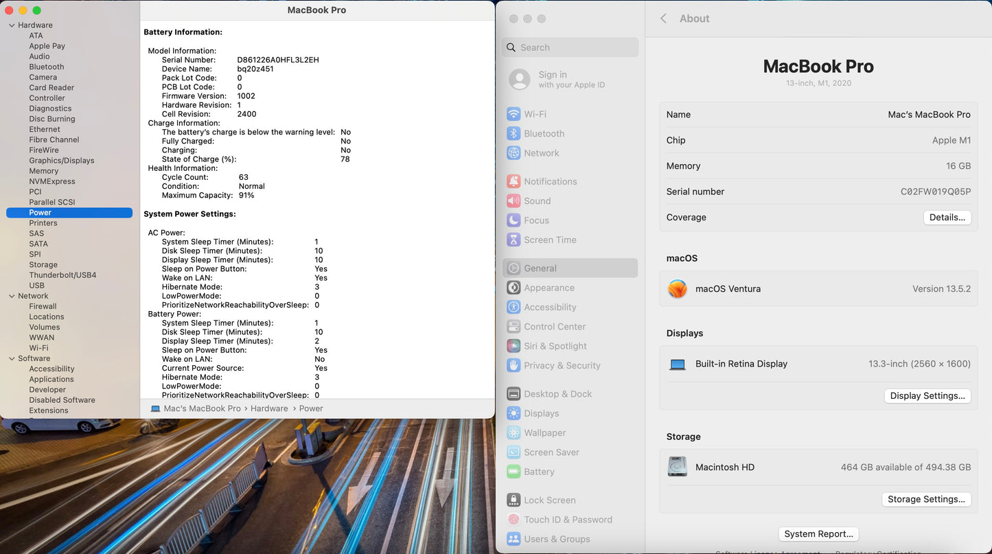 Apple 2020 MacBook Pro 13in M1 (8-Core GPU) 16GB RAM 512GB SSD - Very Good