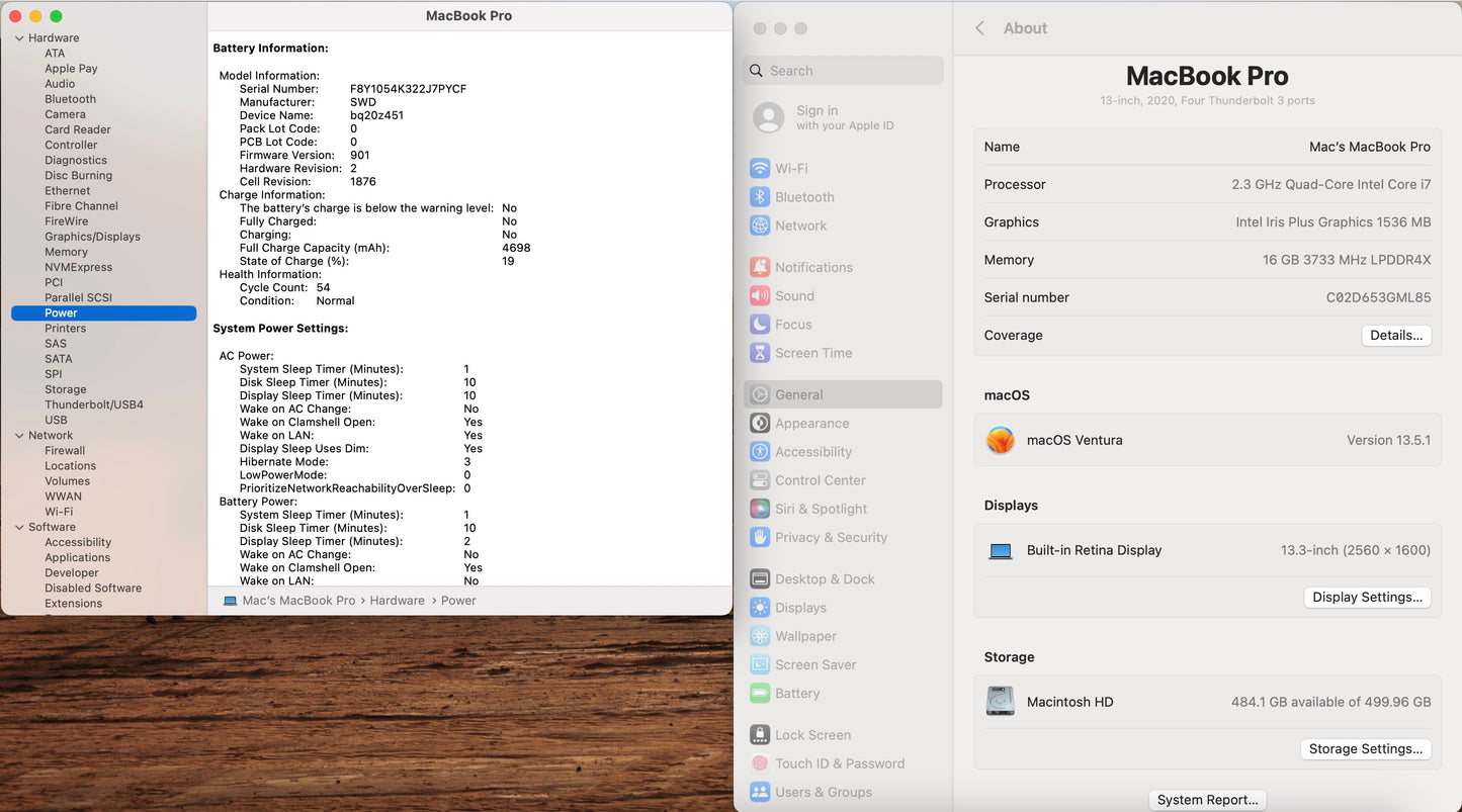 Apple 2020 MacBook Pro 13 in 2.3GHz i7 16GB RAM 512GB SSD IIPG1536 - Very Good