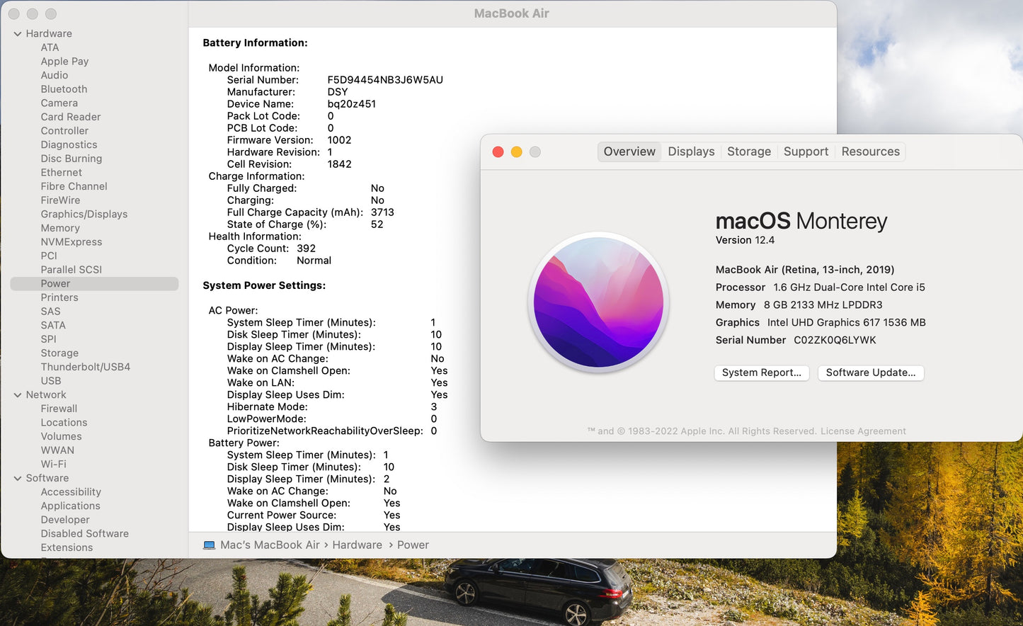 Apple 2019 MacBook Air 13 in 1.6GHz Dual-Core i5 8GB RAM 256GB SSD IUG617 - Good