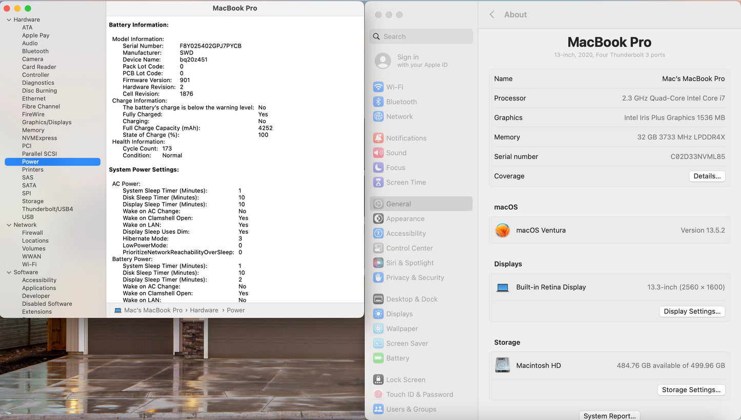 Apple 2020 MacBook Pro 13 in 2.3GHz i7 32GB RAM 512GB SSD IIPG1536 - Excellent