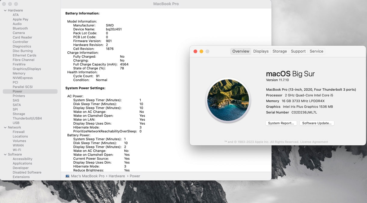 Apple 2020 MacBook Pro 13 in 2.0GHz i5 16GB RAM 512GB SSD IIPG1536 - Excellent