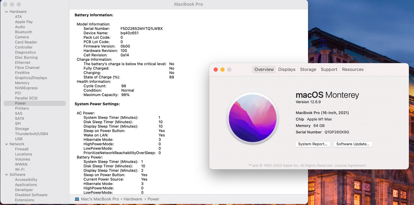Apple 2021 MacBook Pro M1 MAX 3.2GHz (32-Core GPU) 64GB RAM 2TB AC+ - Excellent
