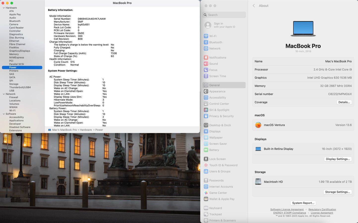 Apple 2019 MacBook Pro 16 in 2.4GHz i9 32GB RAM 2TB SSD RP5500M 8GB - Very Good