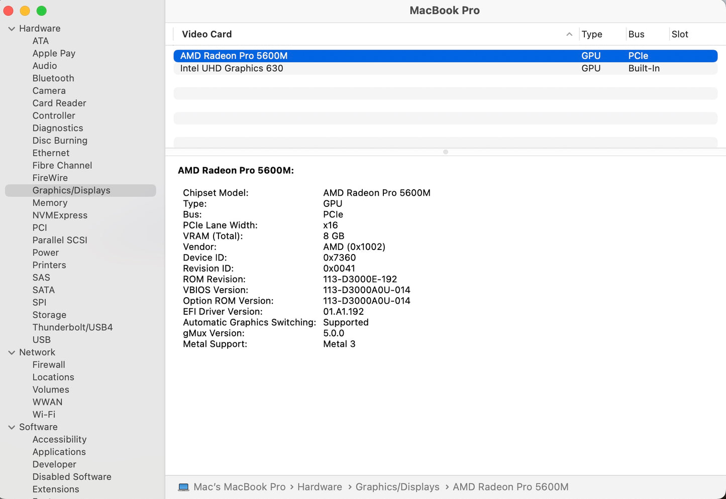 Apple 2019 MacBook Pro 16 in 2.4GHz i9 64GB RAM 1TB SSD RP5600M 8GB - Good