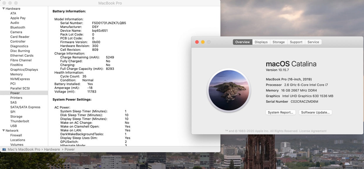 Apple 2019 MacBook Pro 16 in 2.6GHz i7 16GB RAM 512GB SSD RP5300M 4GB - Good