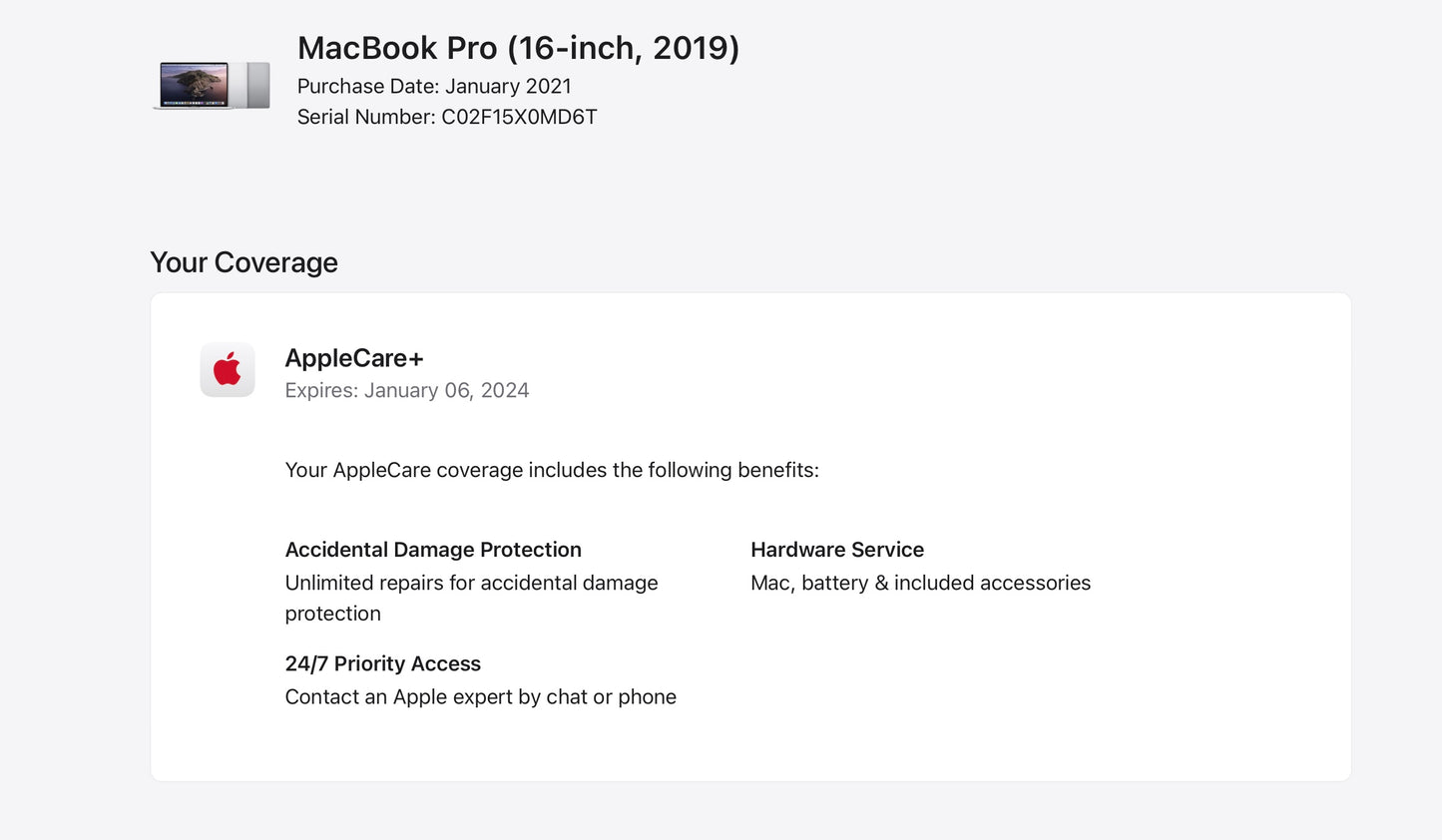 Apple 2019 MacBook Pro 16in 2.4GHz i9 32GB RAM 2TB SSD RP5600M 8GB AC+ Excellent