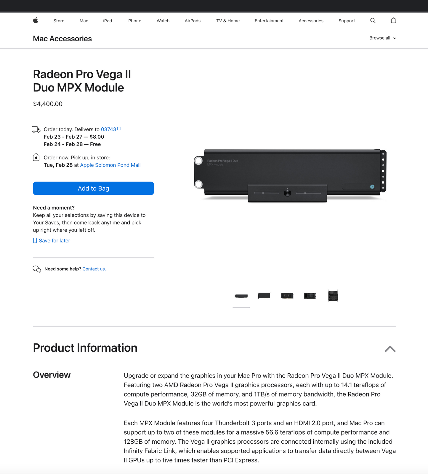 Apple 2019 Mac Pro 2.5GHz 28-Core Xeon W 768GB RAM 2TB SSD 2X Vega II Duo 32GB