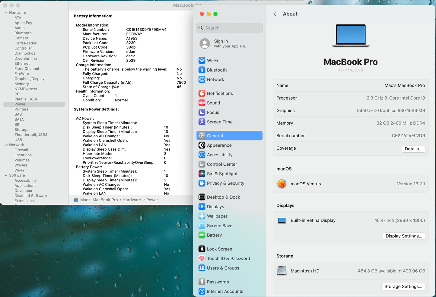 Apple 2019 MacBook Pro 15 in 2.3GHz i9 32GB RAM 512GB SSD RP560X 4GB - Good