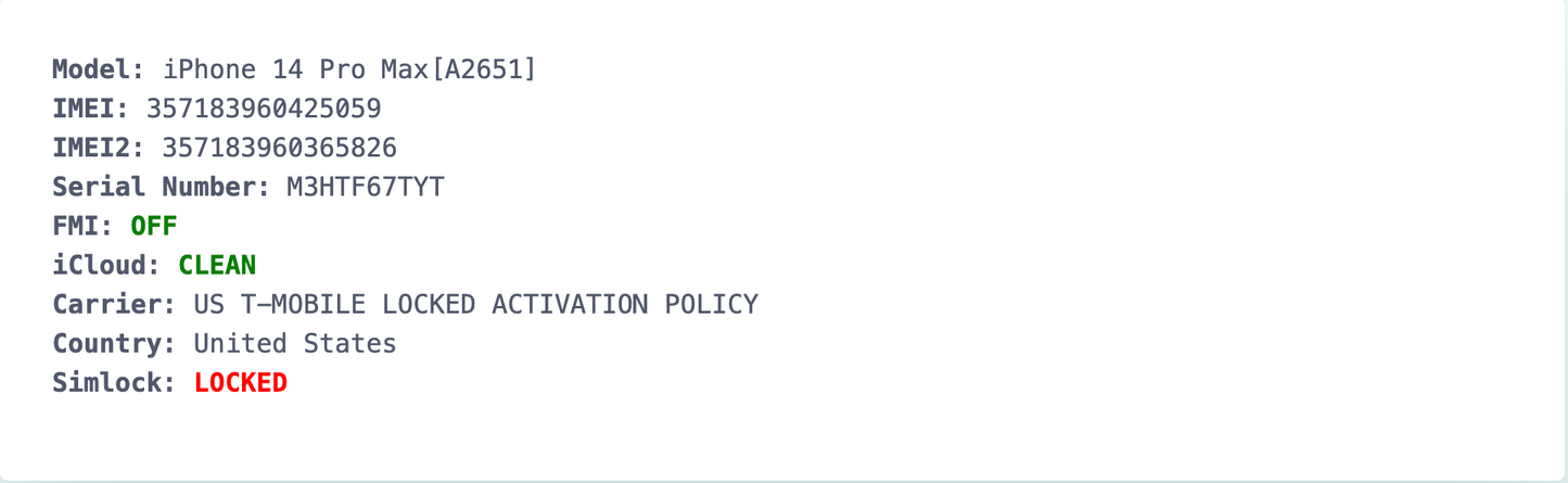 Apple iPhone 14 Pro Max (T-Mobile) 256GB A2651 "Space Black" - Very good