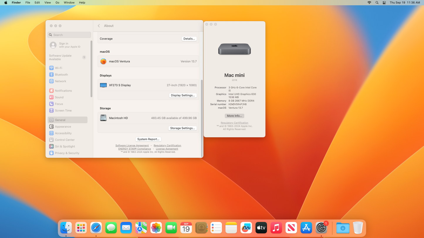 Apple 2018 Mac Mini 3GHz 6 Core i5 8GB RAM 512GB SSD 1 YEAR WARRANTY- Excellent