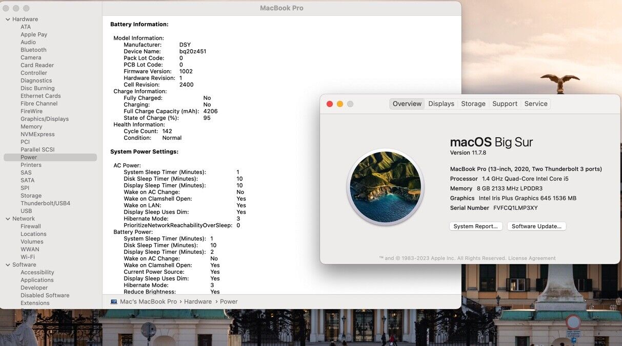 Apple 2020 MacBook Pro 13 in TB 1.4GHz i5 8GB RAM 256GB SSD IIPG645 - Very Good