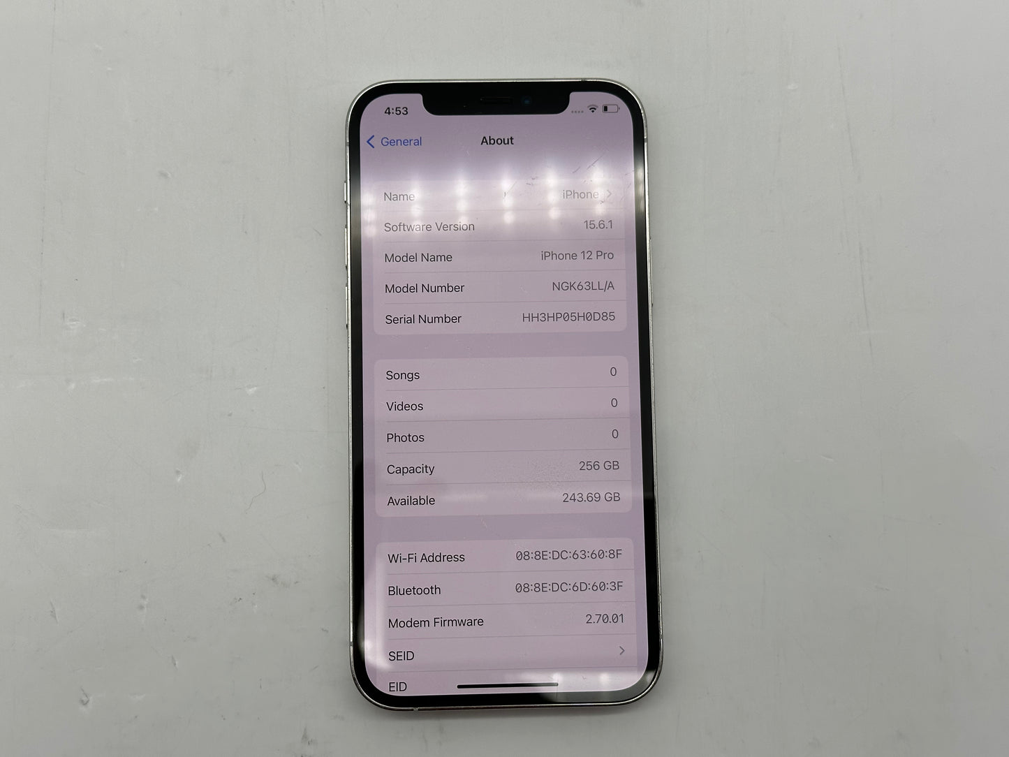 Apple iPhone 12 Pro GSM/CDMA Unlocked 256GB "Silver"