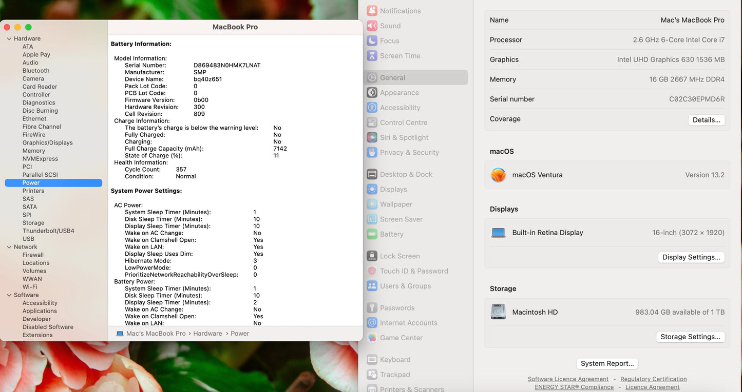 Apple 2019 MacBook Pro 16 in 2.6GHz 6-Core i7 16GB RAM 1TB SSD RP5300M 4GB