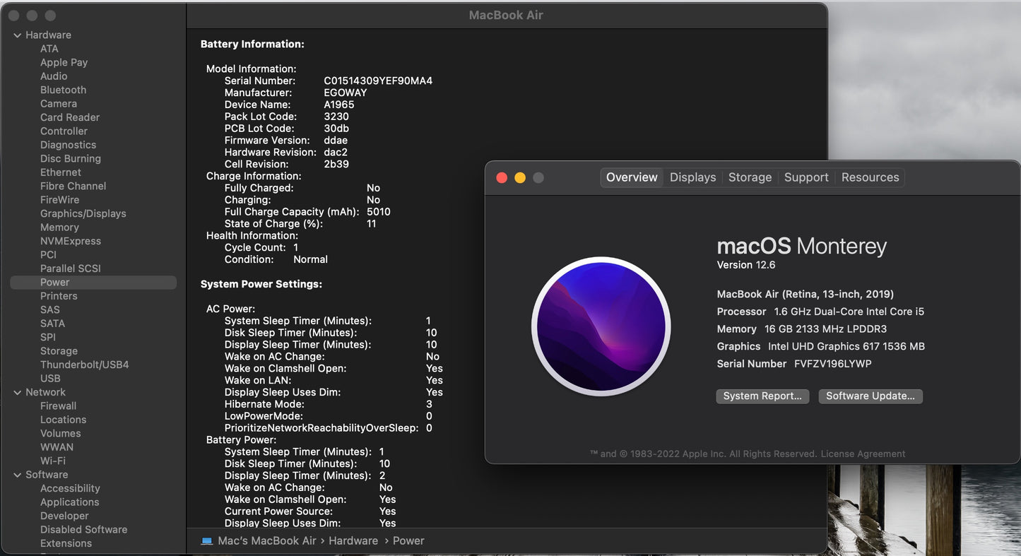 Apple 2019 MacBook Air 1.6GHz Dual-Core i5 16GB RAM 256GB SSD IUG617