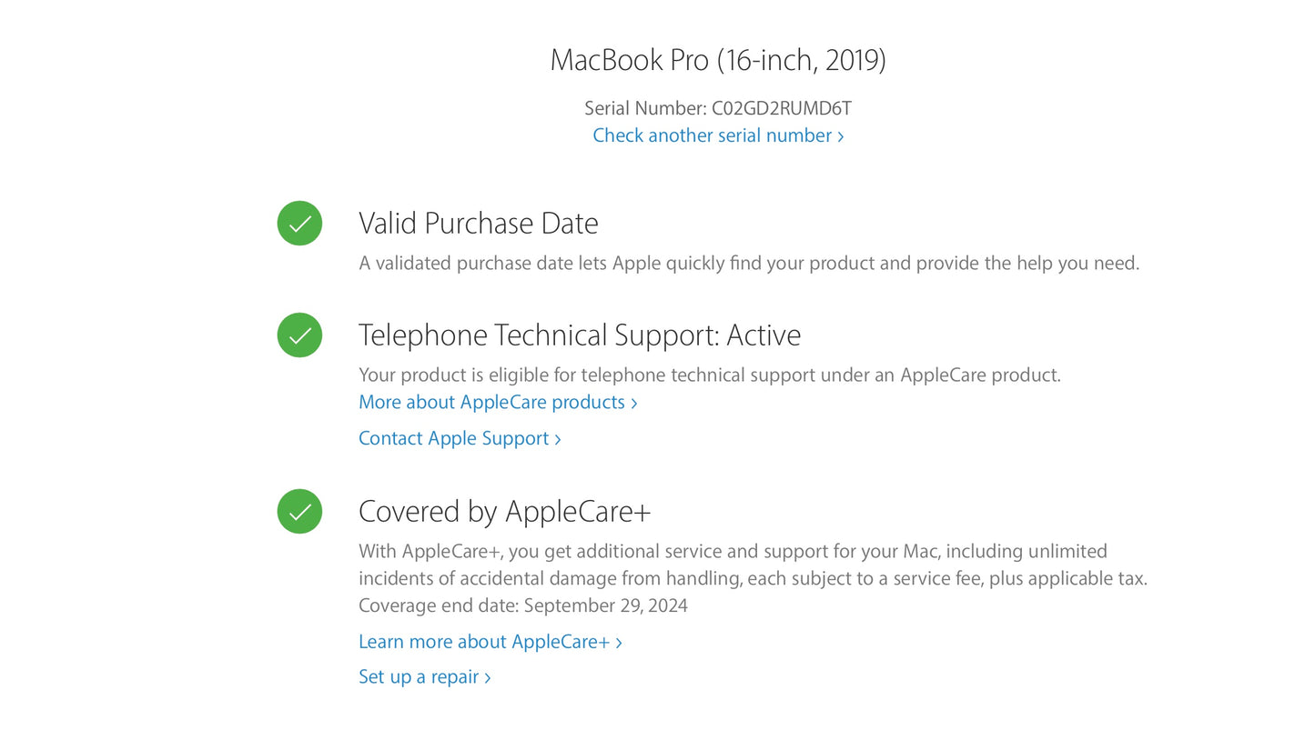 Apple 2019 16in MacBook Pro TB 2.3GHz 8-Core i9 64GB RAM 1TB SSD RP5500M 4GB AC+