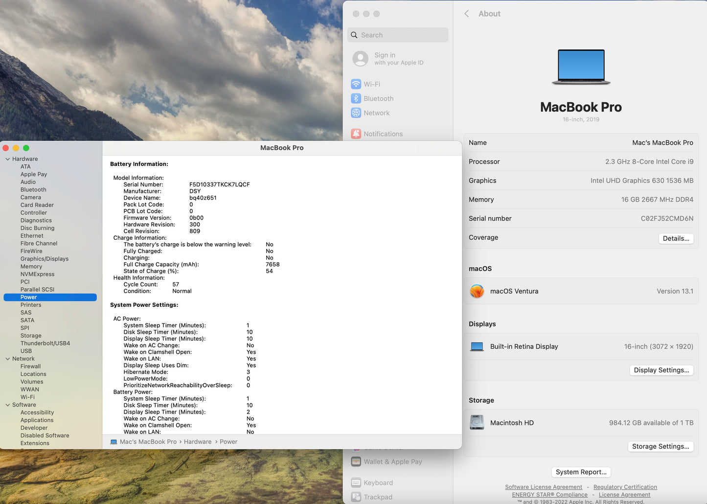 Apple 2019 16in MacBook Pro TB 2.3GHz 8-Core i9 16GB RAM 1TB SSD RP5500M 4GB AC+