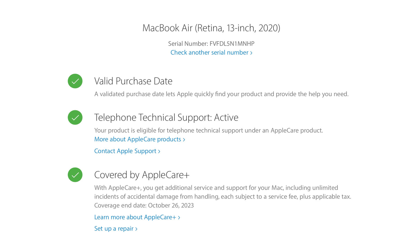 Apple 2020 13 in MacBook Air 1.1GHz Quad-Core i3 8GB RAM 256GB SSD IIPG 1536 AC+